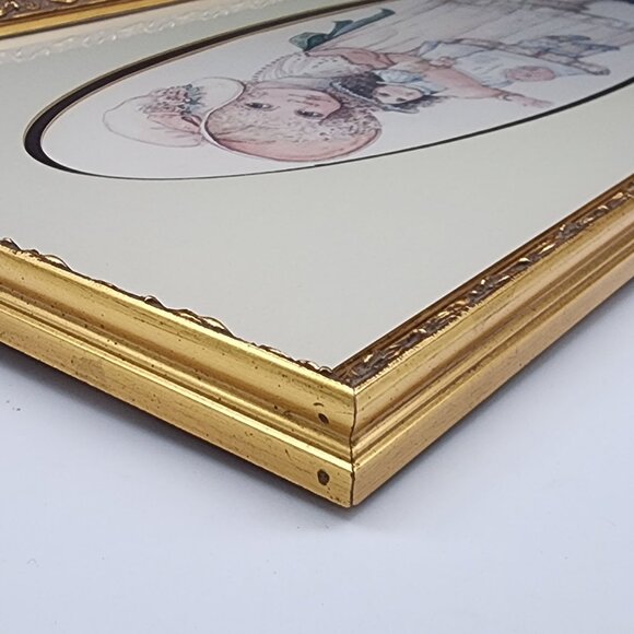 Vintage Wood Picture Photo Frame Ornate Detailed Gold Girl Print 13.5"x25.5" - Picture 13 of 16